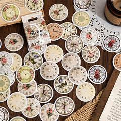45 Sheets Boxed Stickers Retro Clock Series Creative Advanced Feeling Stickers