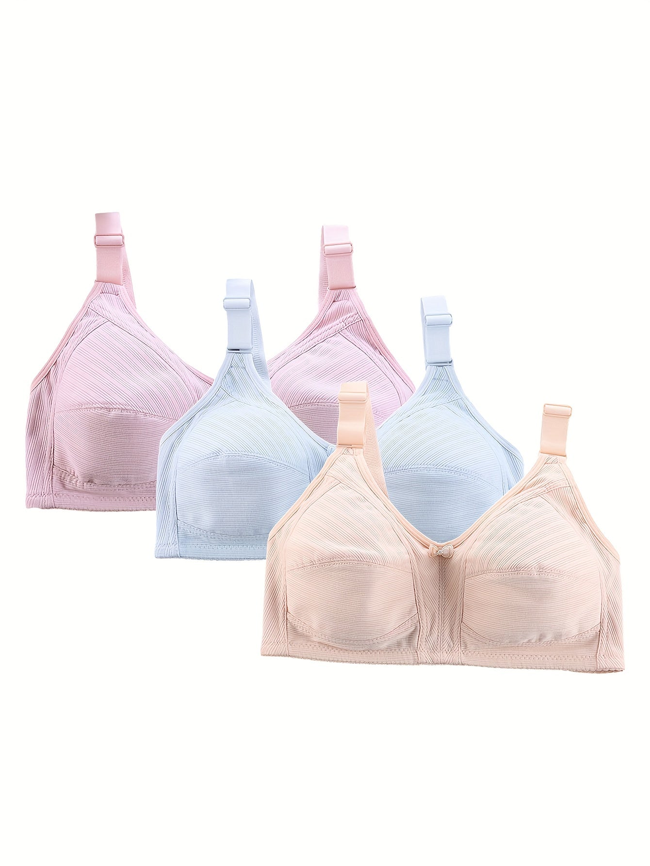 3 Pack Plus Size Bras Set Women's Plus Comfort Full Cover