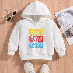 TODAY GREAT Letter Baby Boys Pullover Hooded Sweatshirt