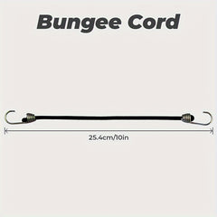 15pcs 25.4cm Mini Bungee Cords with Steel Hooks for Tarp Covers