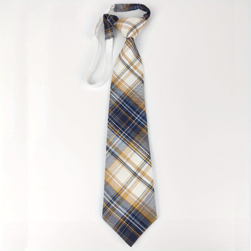 Adjustable Stripe Ties For Boys British Style Lattice Ties For School