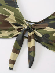 Sexy Camo Print Bikini Top Women's Beachwear Bra
