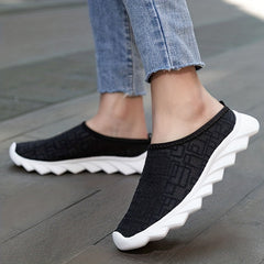 Women's Breathable Mesh Mule Sneakers Slip On Outdoor Shoes