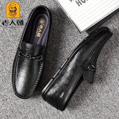 LAORENTOU Men's Leather Bit Loafer Shoes Casual Slip On Sneakers
