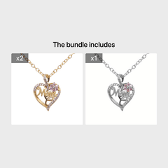 Heart Flower MOM Pendant Necklace Decorative Accessories