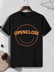 Men's Openclose Print T-shirt for Outdoor Activities