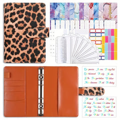 A6 Budget Binder Set w/ Zipper Bag - Save Money PU Leather Cash Bud
