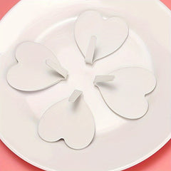4pcs Heart shaped Sticky Hooks Peach Heart Metal Hooks With Adhesive