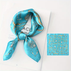 Graphic Bandana Silk Scarf Casual Shawl Wrap Head Wrap Bag Handle Charm