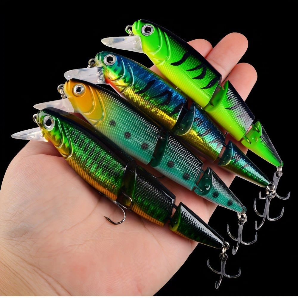 5pcs Jointed Wobbler Fishing Lures 4.33in 14.5g Perch Carp Segmented Crankba