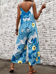 Tie Dye Backless Jumpsuit Spaghetti Strap Wide Leg Jumpsuit