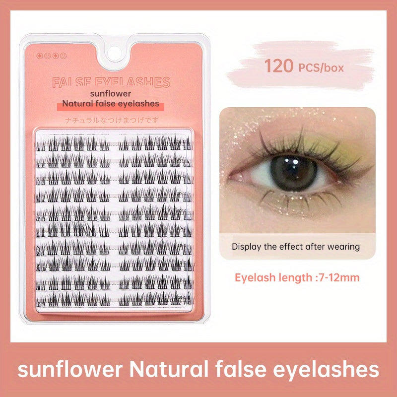One Piece False Eyelashes Wispy Curling for Natural Sunflower