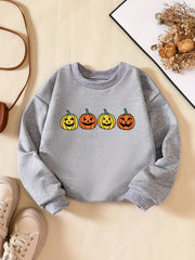 Halloween Pumpkin Print Boys Sweatshirt
