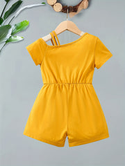 Girls Bow Off Shoulder Rompers for Kids