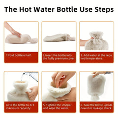 2L Rubber Hot Water Bottle Soft Cover Hot Water Bag Hot Cold Pack