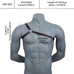 Men's PU Leather Shoulder Strap Body Belt for Daily Wear Party Costume