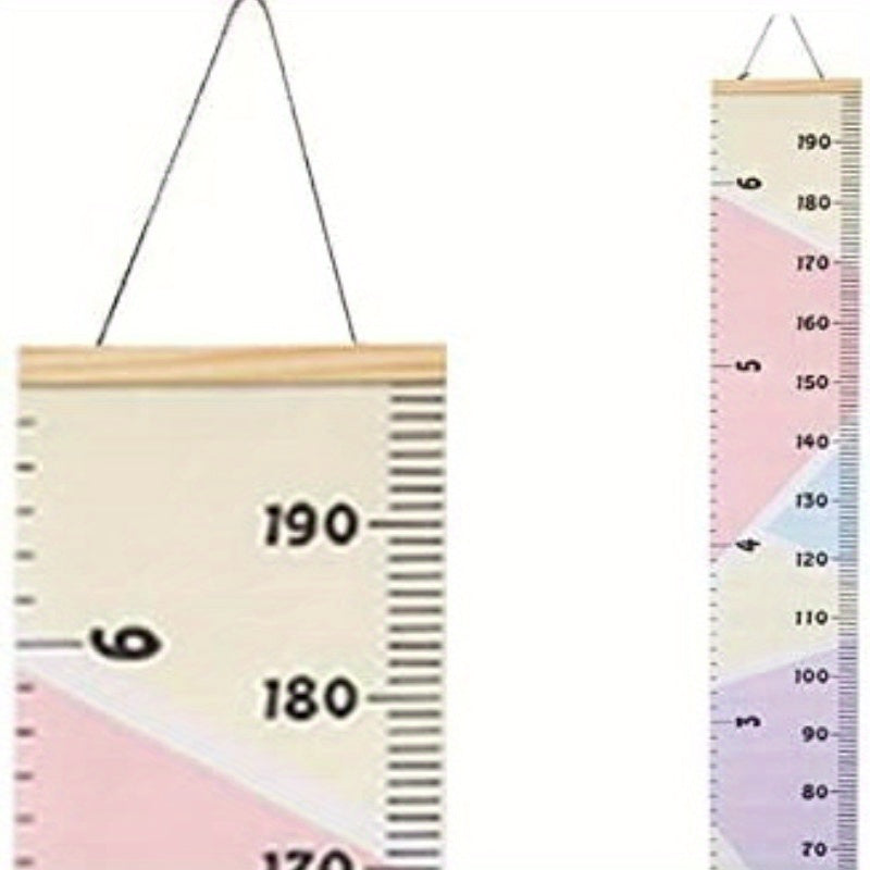 Pink Block Height Growth Chart Ruler for Kids Bedroom Nursery Wall Decor