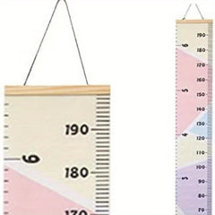 Pink Block Height Growth Chart Ruler for Kids Bedroom Nursery Wall Decor