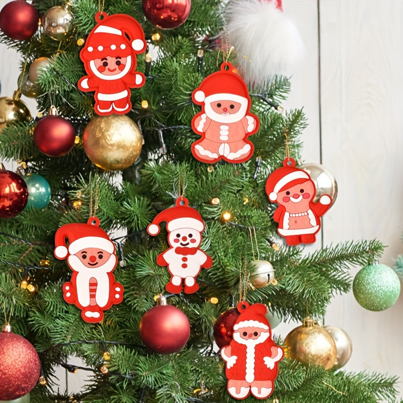 6pcs Gingerbread Man Christmas Tree Pendant