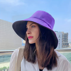Wide Brim Sun Hat Solid UV Protection Bucket Hat Casual Travel Beach Hats