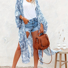 Boho Cover Up Women's Plus Paisley & Scarf Print