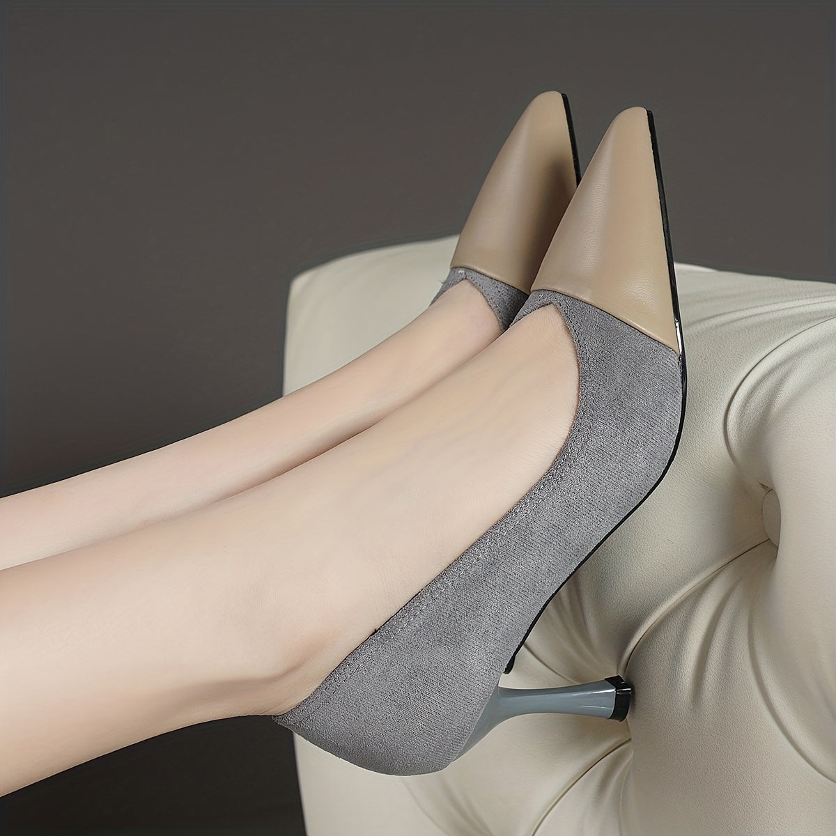 Women's Stiletto Heel Shoes Pointed Toe Block Pumps Dress Shoes
