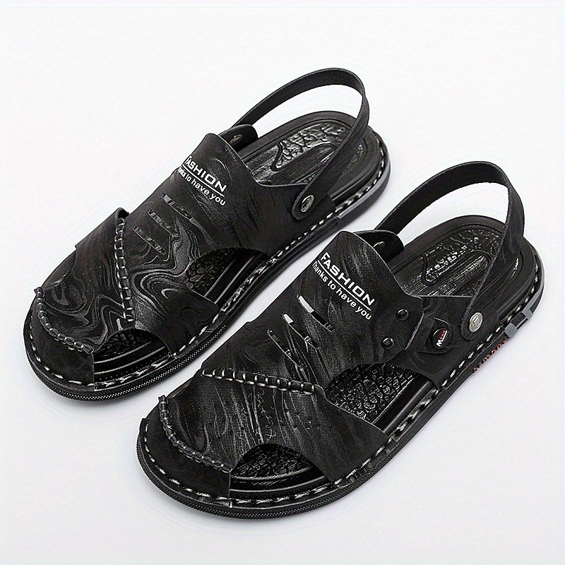 Men's Slip On Beach Sandals Solid Casual Shoes