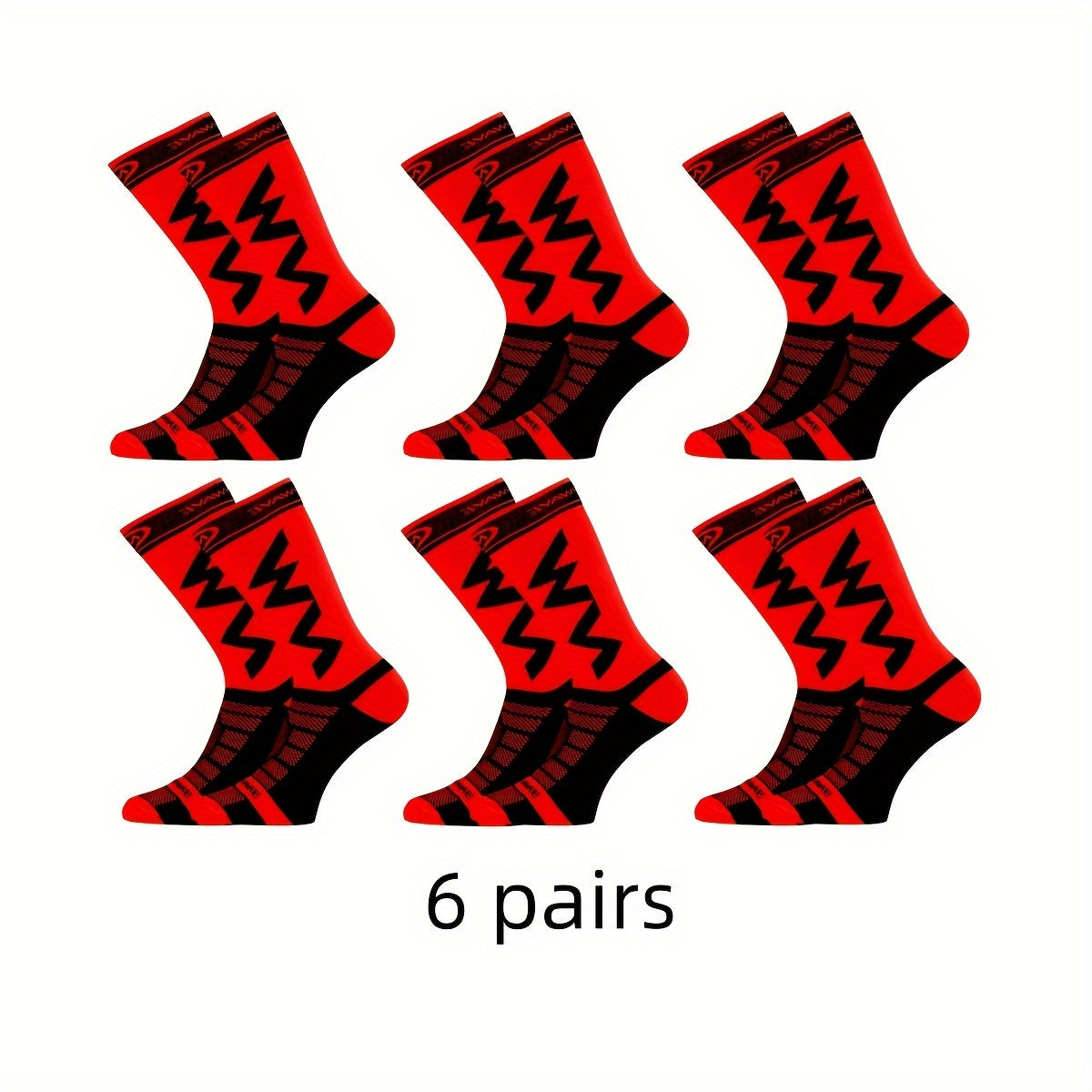 6 Pairs Men's Crew Socks Comfy Casual Unisex Outdoor Nylon Blend