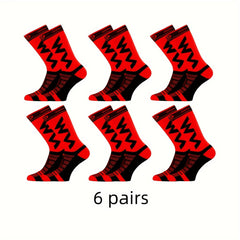 6 Pairs Men's Crew Socks Comfy Casual Unisex Outdoor Nylon Blend