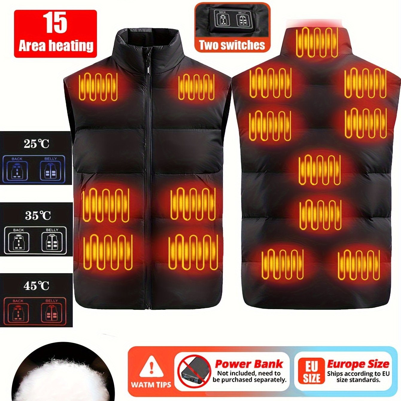 Men's Smart Heating Vest Warm Outdoor Vest Winter Clothing