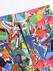 Colorful Graphic Pattern Slim Fit Jeans for Men