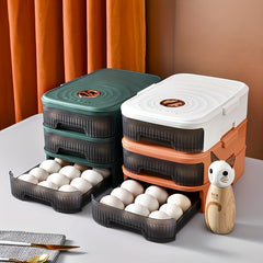 Refrigerator Egg Organizer Drawer Dustproof Stackable Tray With Timer