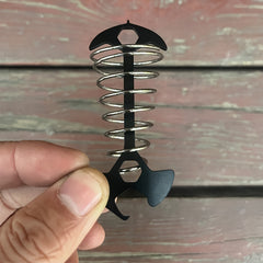 5pcs Stainless Steel Tent Fishbone Ground Nails with Bottle Opener Screwdriver