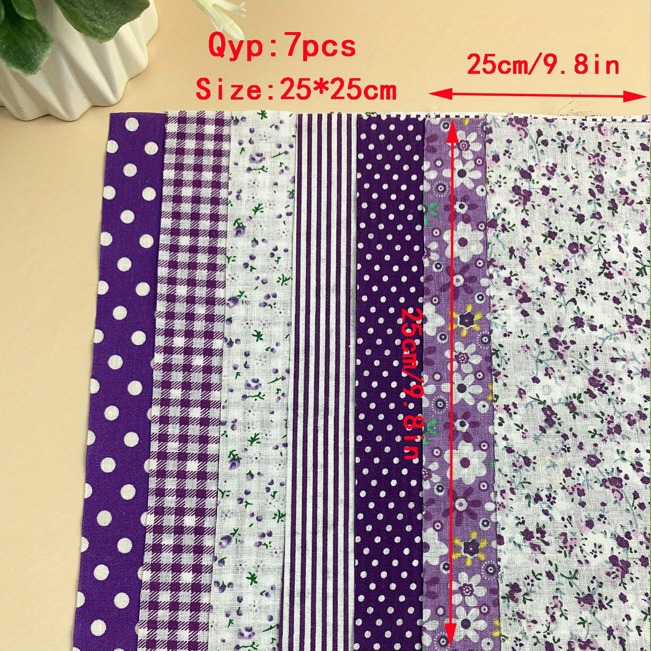 Purple Cotton Fabric For Sewing Dolls DIY Home Textile Cloth 24 89 Cm