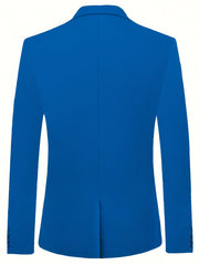 Men's Double Breasted Blazer Solid Lapel Suit Jacket