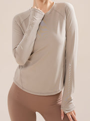 Moisture Wicking Yoga Top with Thumb Holes