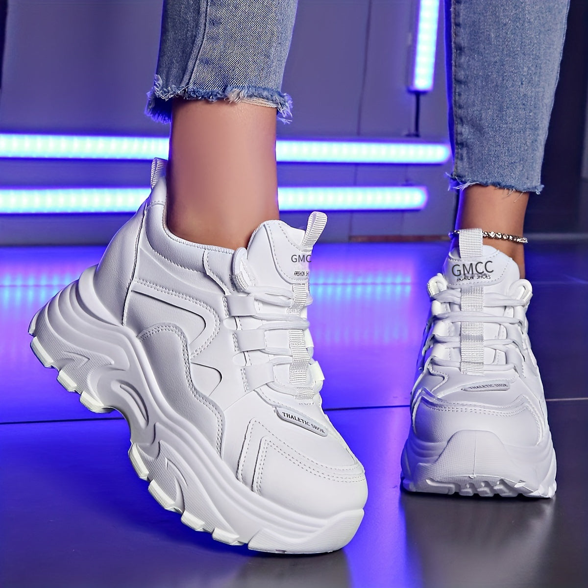 Women's Winter Height Increase Sneakers Thick Sole Warm Sports Shoes
