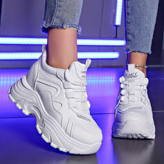 Women's Winter Height Increase Sneakers Thick Sole Warm Sports Shoes