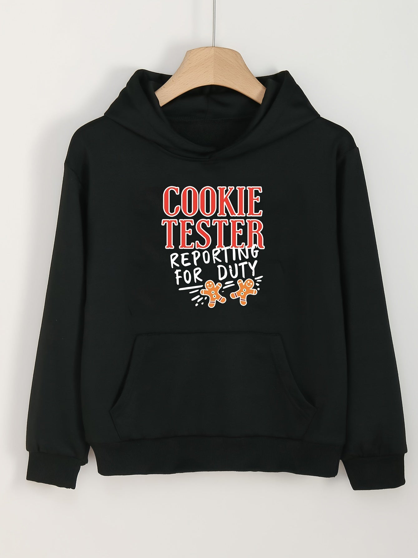 Christmas Girls Letter Print Hooded Sweatshirt for Winter