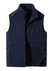 Men's High Collar Fleece Vest - Stay Warm and Stylish