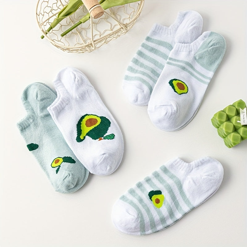 Avocado Print Socks & Lightweight Low Cut Ankle Socks Women's Stockings