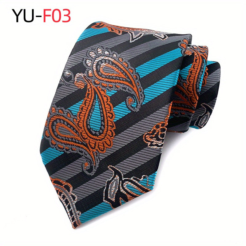 Paisley Polyester Jacquard Men's Tie - Wedding Groomsmen