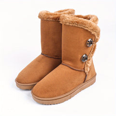 Women's Anti-skid Snow Boots Plush Lined Slip On Shoes