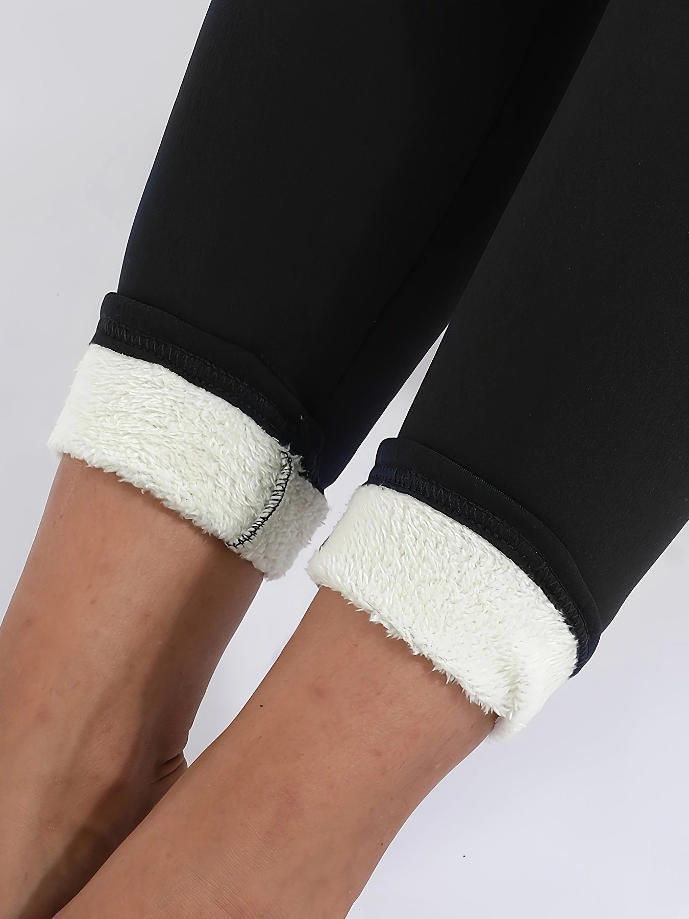 Plush Thermal Pants Comfy Slim Elastic Tights for Winter