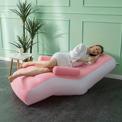 Outdoor Inflatable Flocking Sofa Couch, Portable Lounge Chair