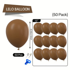 50pcs Coffee Brown Balloons 30-48 cm Dark Boho Brown Balloons