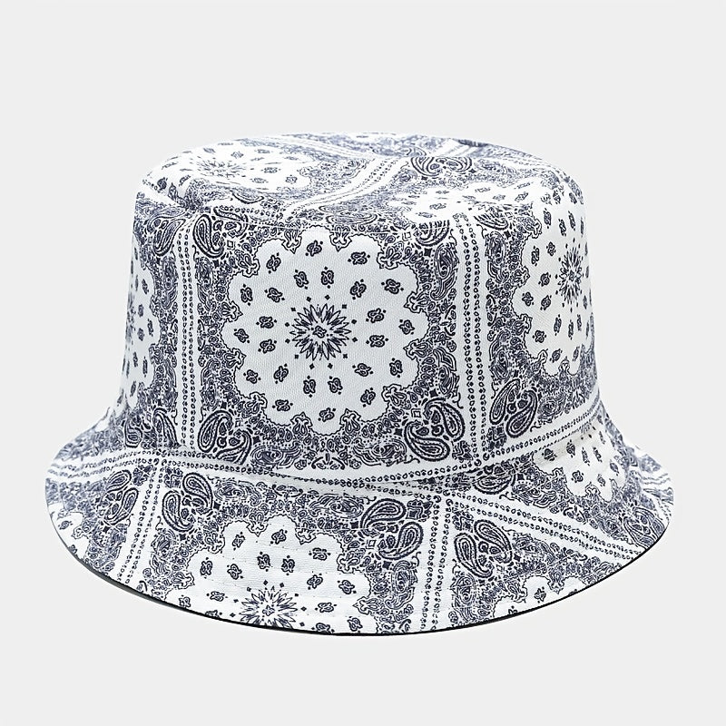 Men's Printed Bucket Hat Unisex Cotton Fisherman Cap