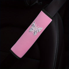 Pink Butterfly Car Seat Belt Shoulder Cover