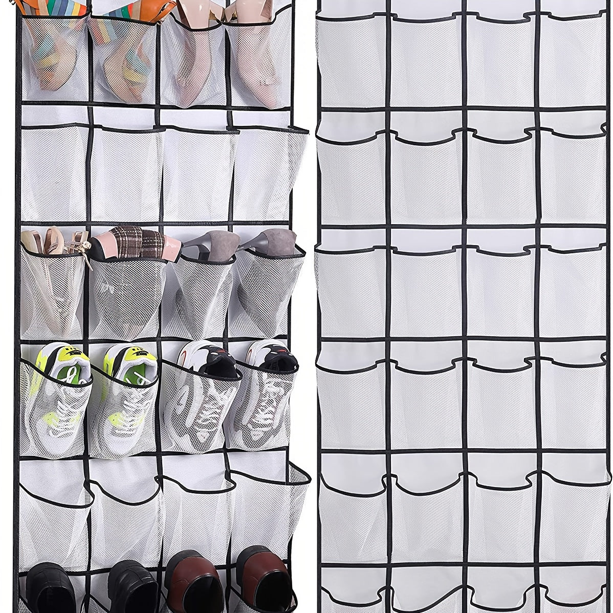 24 Grid Over Door Storage Bag Shoes Toys Bras Organizer