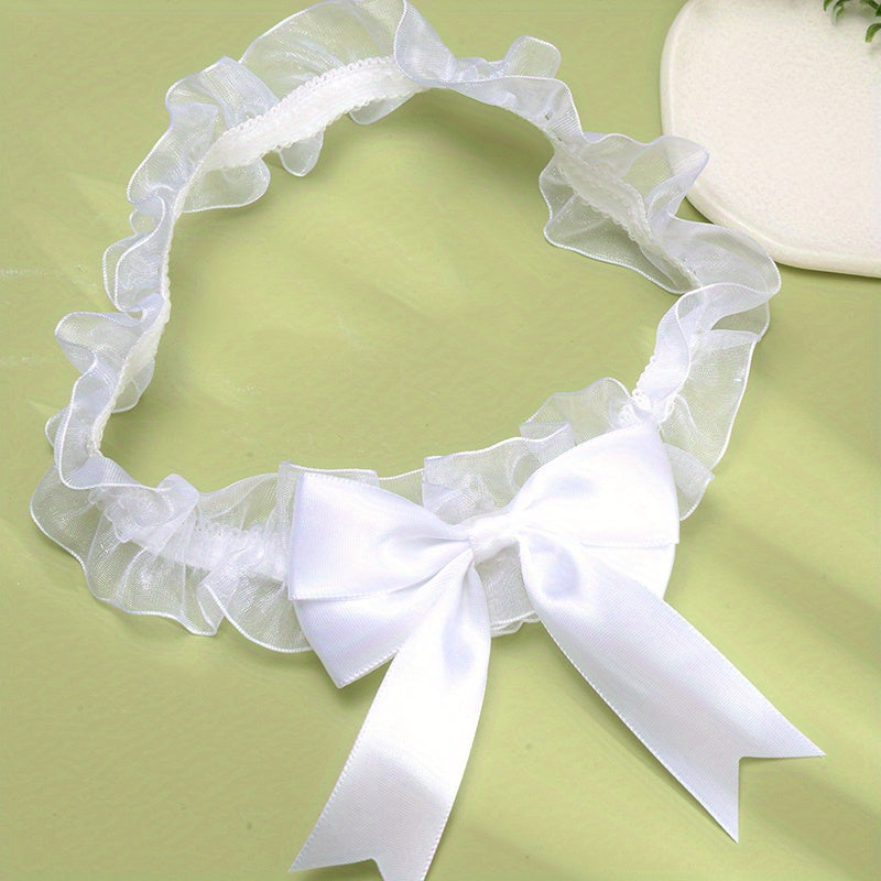 Wide Lace Garter Belt Non slip Satin Bowknot Legs Band